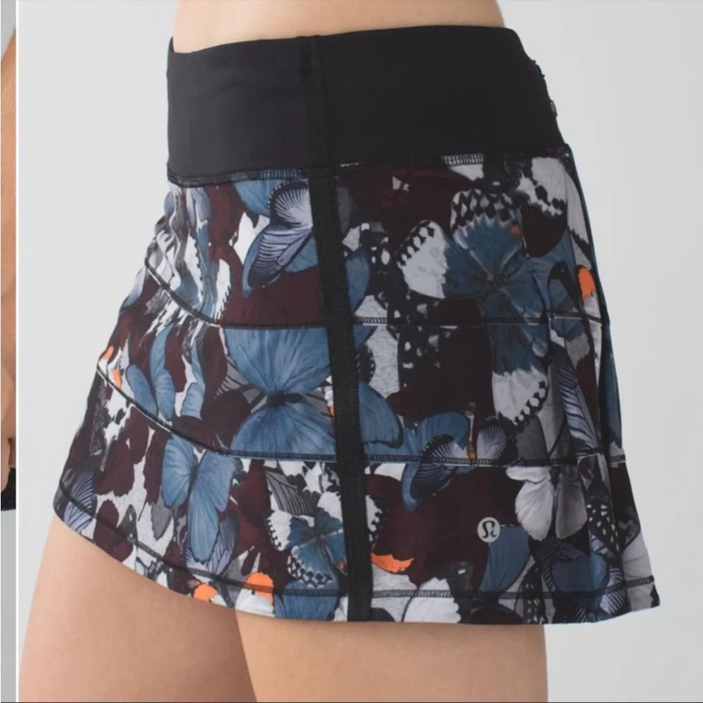 🖤LULULEMON PACE RIVAL SKIRT/SKORT*TALL-BIGGIE SO FLY BUTTERFLY PIZZAZ/BLACK-8🖤 - Picture 8 of 15
